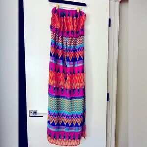 Strapless Maxi Dress - Colorful